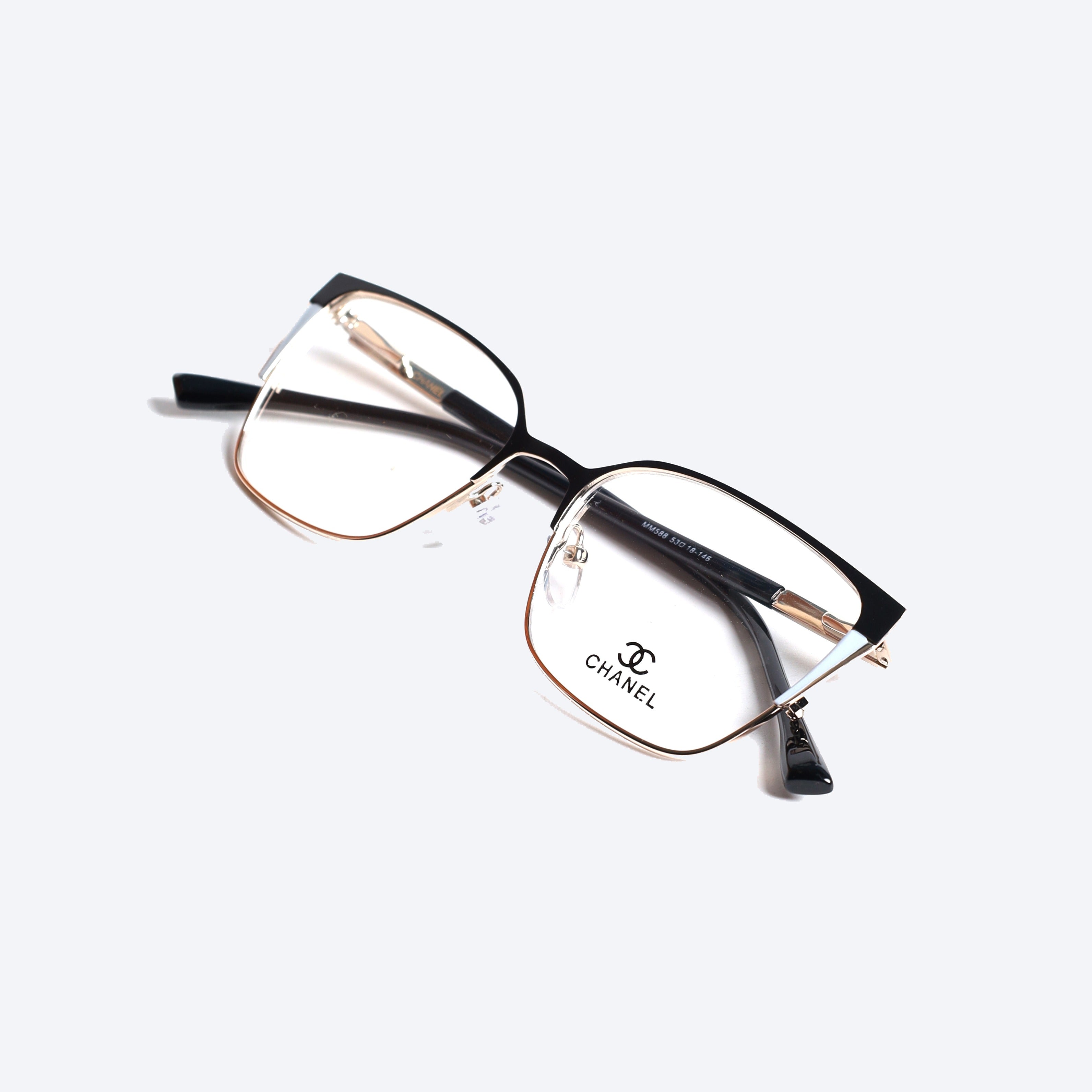 Chanel MM588 Cat eye Eye Glasses for Ladies - Black Golden