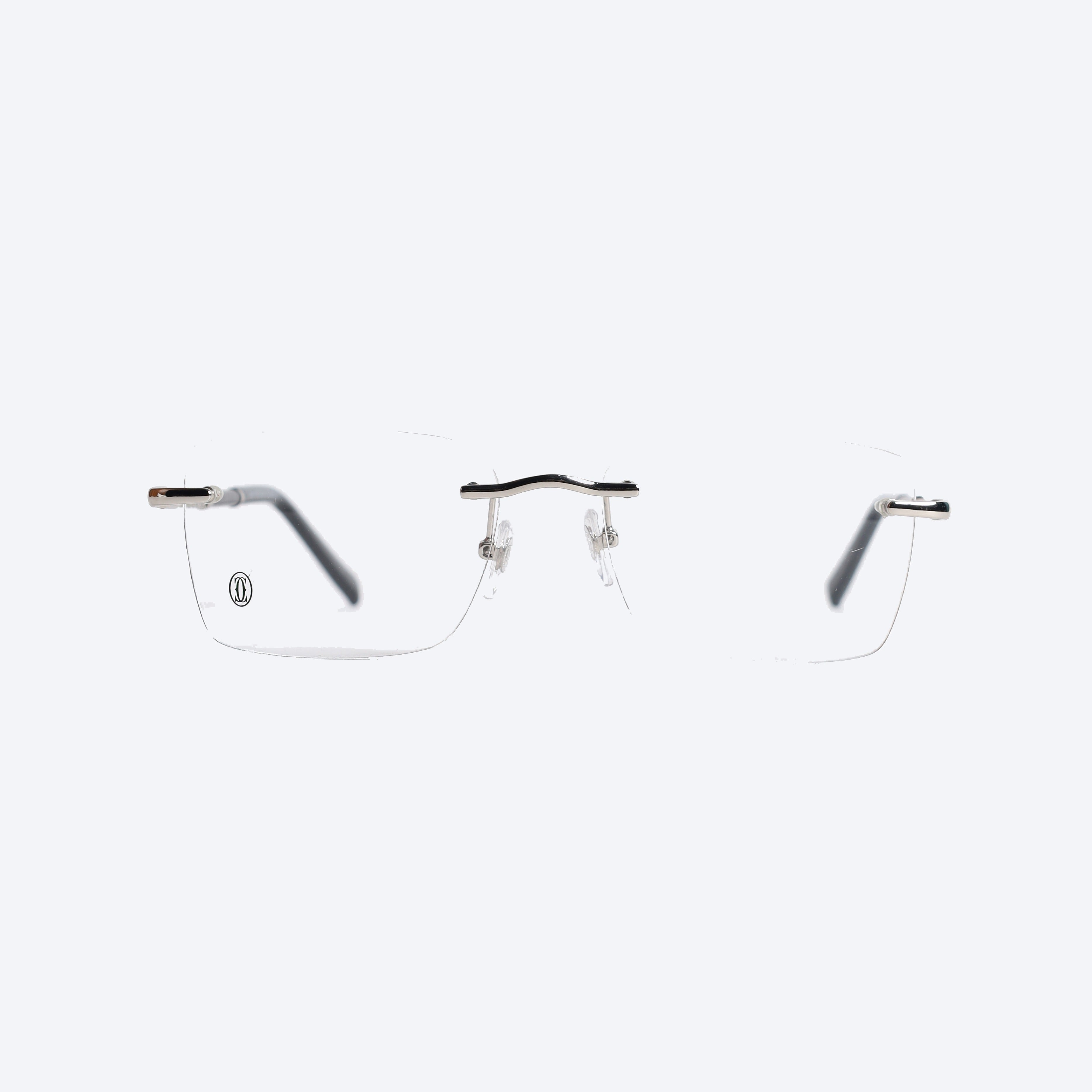 Cartier 3455 Rectangle Eye Glasses for Gents - Silver