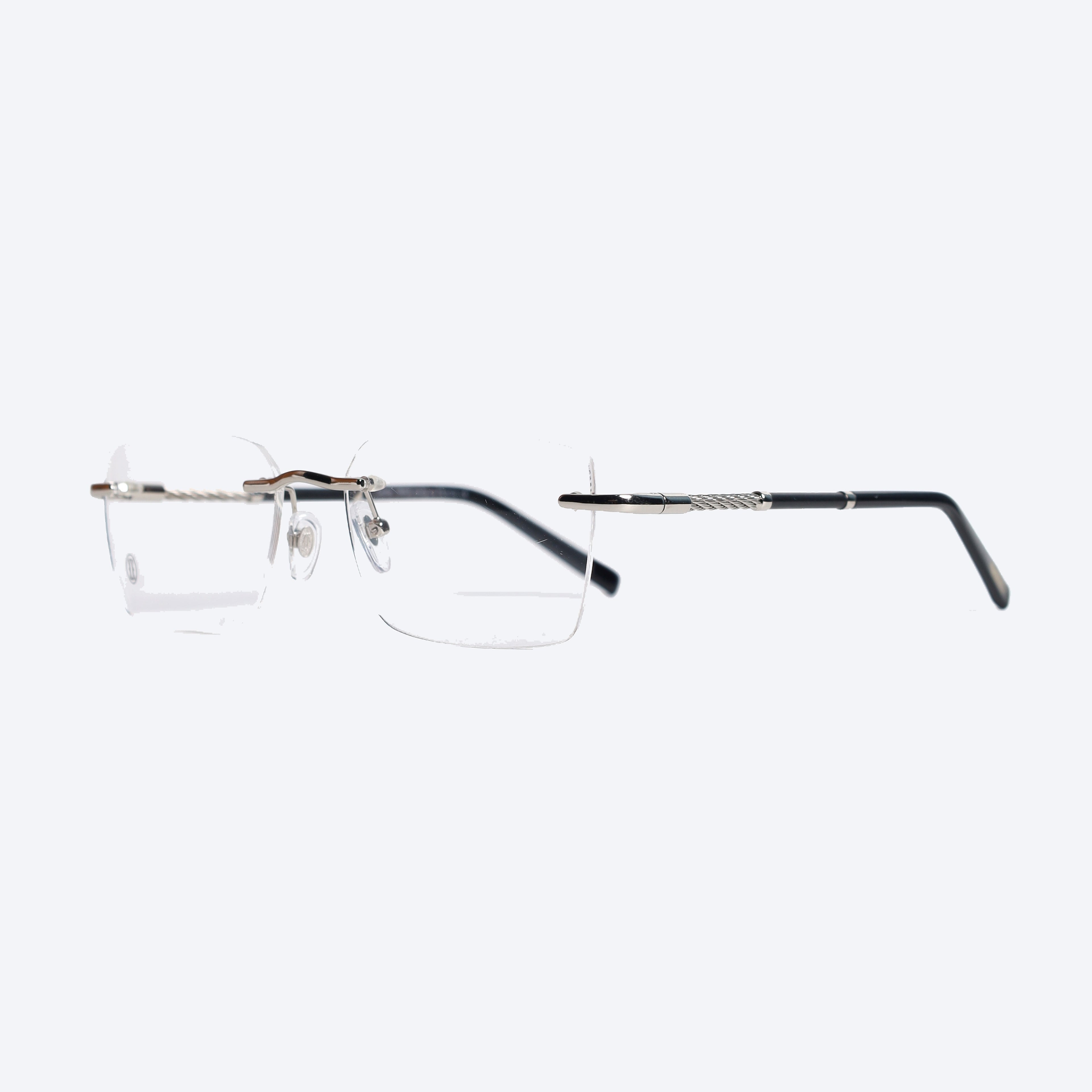 Cartier 3455 Rectangle Eye Glasses for Gents - Silver