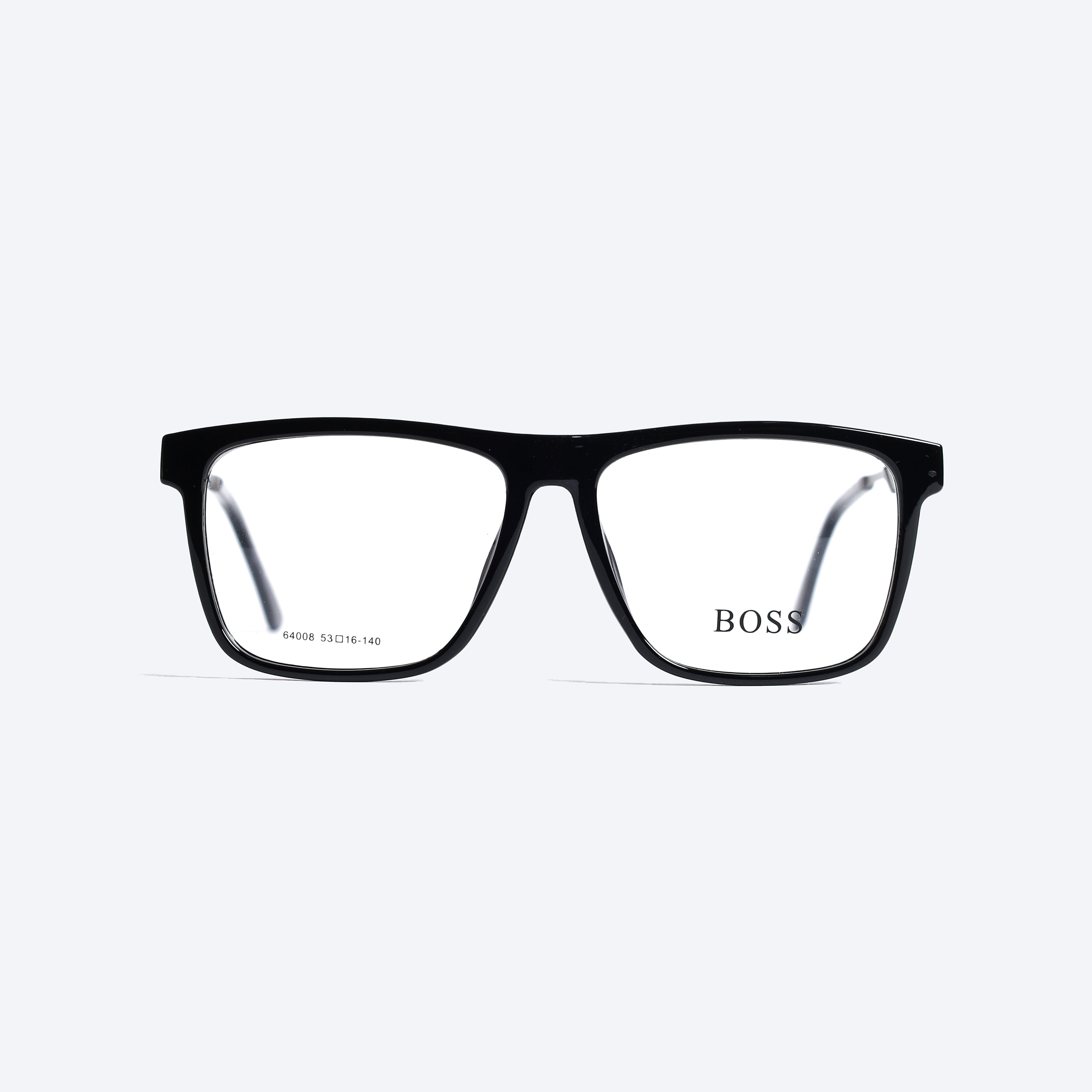 Boss 64008 Geometric Rectangle Eye Glasses for Gents - Black