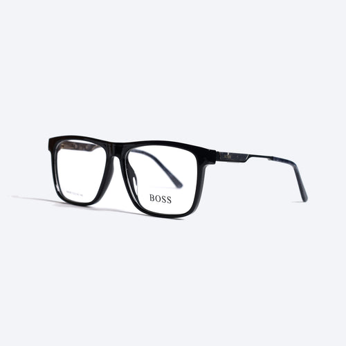 Boss 64008 Geometric Rectangle Eye Glasses for Gents - Black