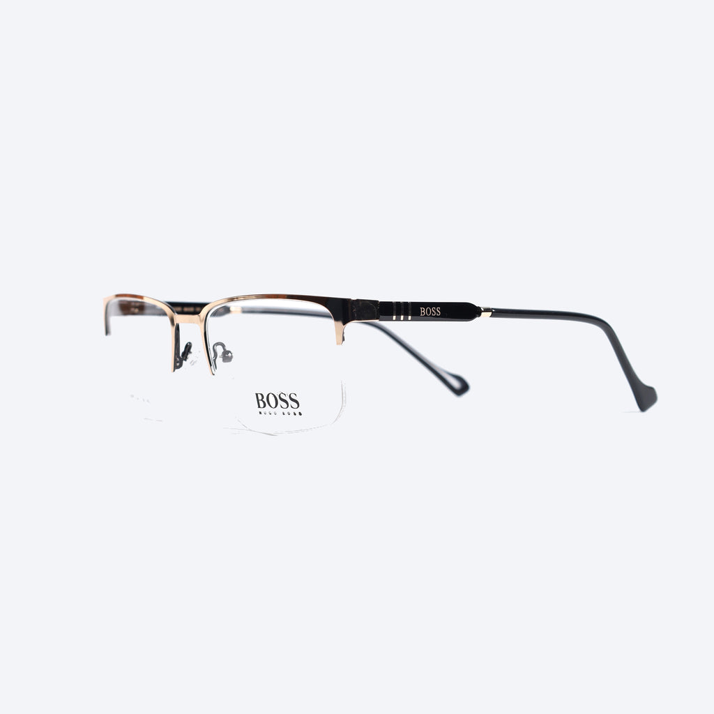 Hugo Boss 252805 Rectangle Eye Glasses for Unisex - Gold