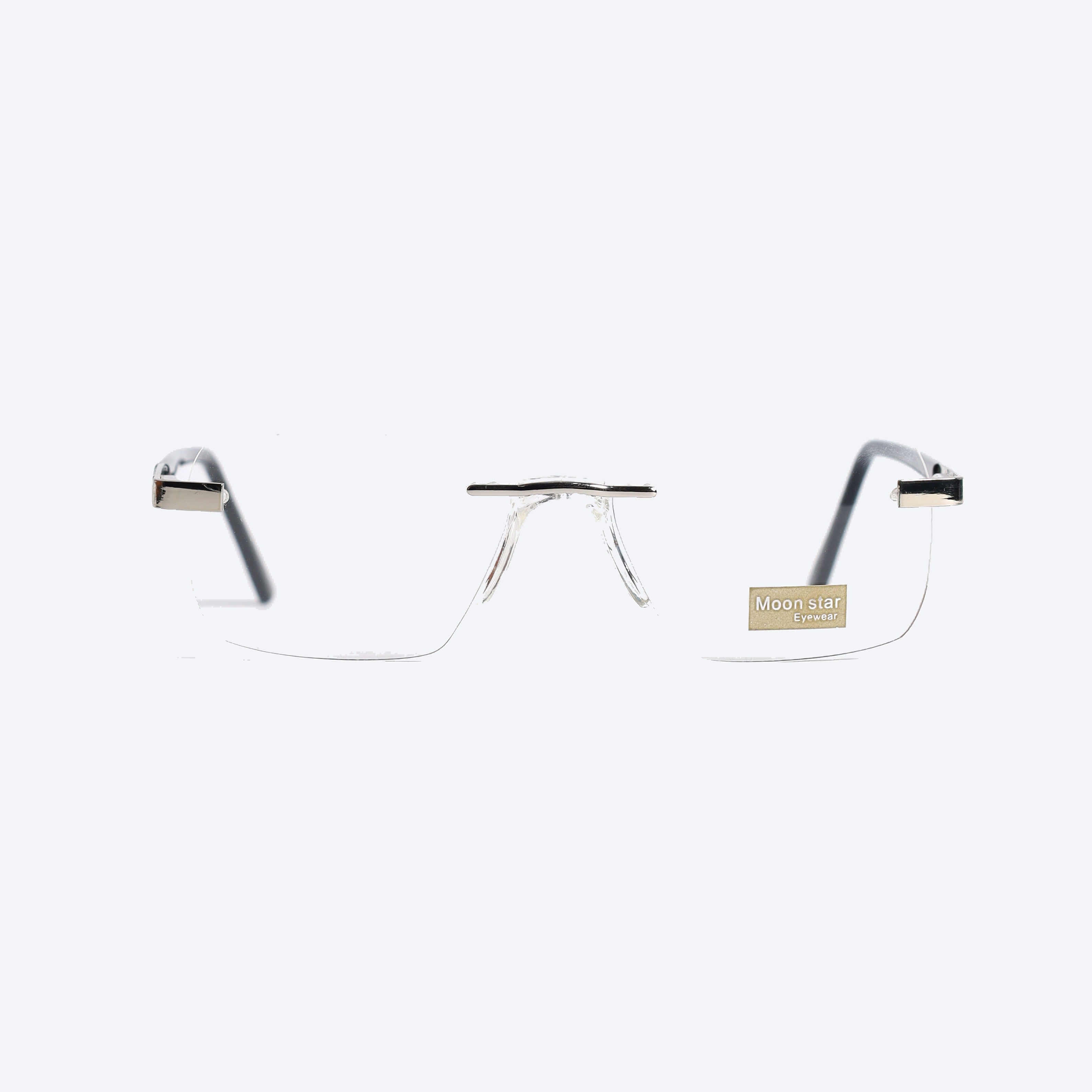 Moon Star GSJ082 Rectangle Eye Glasses for Unisex - Black Silver