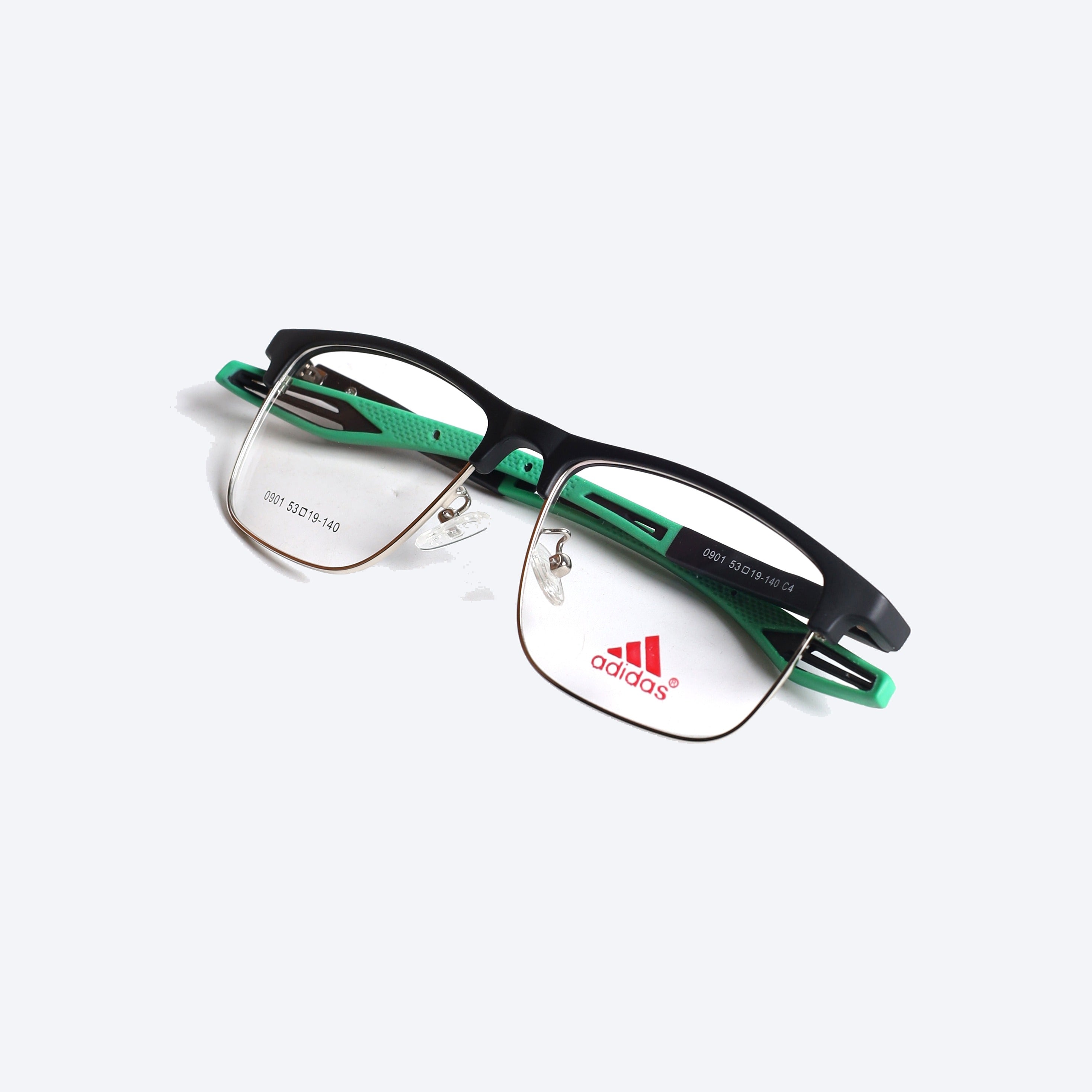 Adidas 0901 Club master Eye Glasses for Unisex - Black Silver