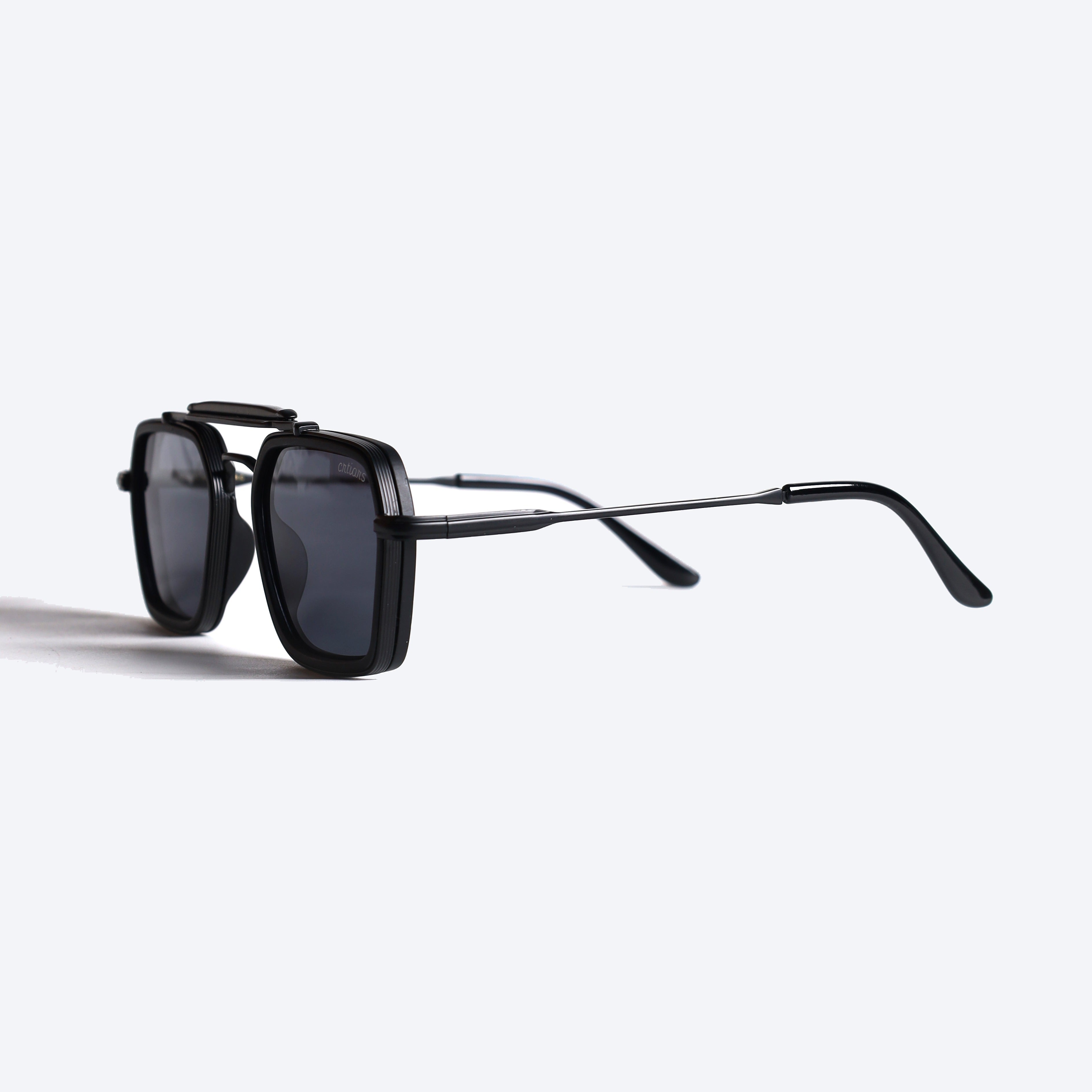 Crtiars PY-98426 Geometric aviator Sun Glasses for Gents - Black Matte