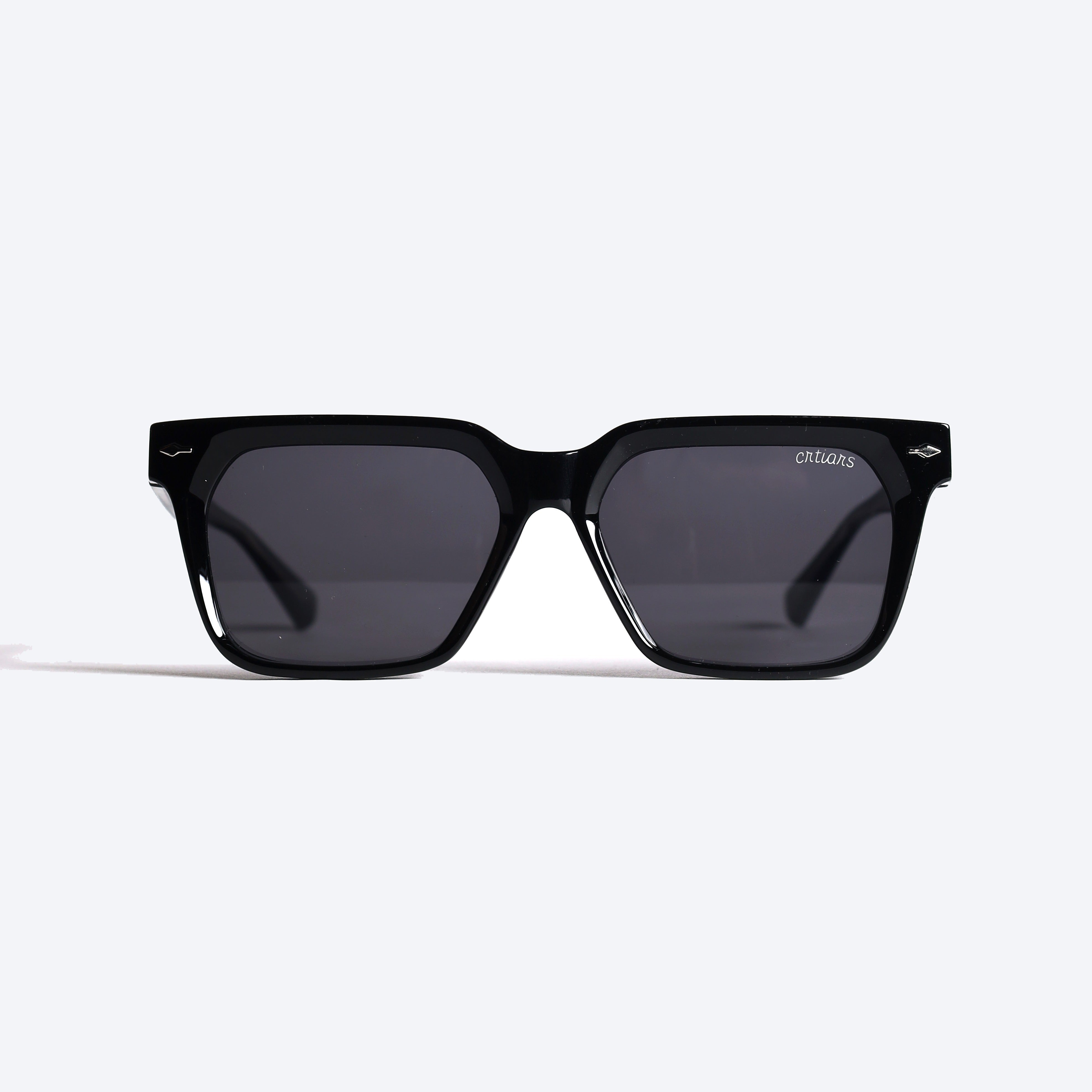 Crtiars 81005 Geometric Cat eye Sun Glasses for Gents - Black