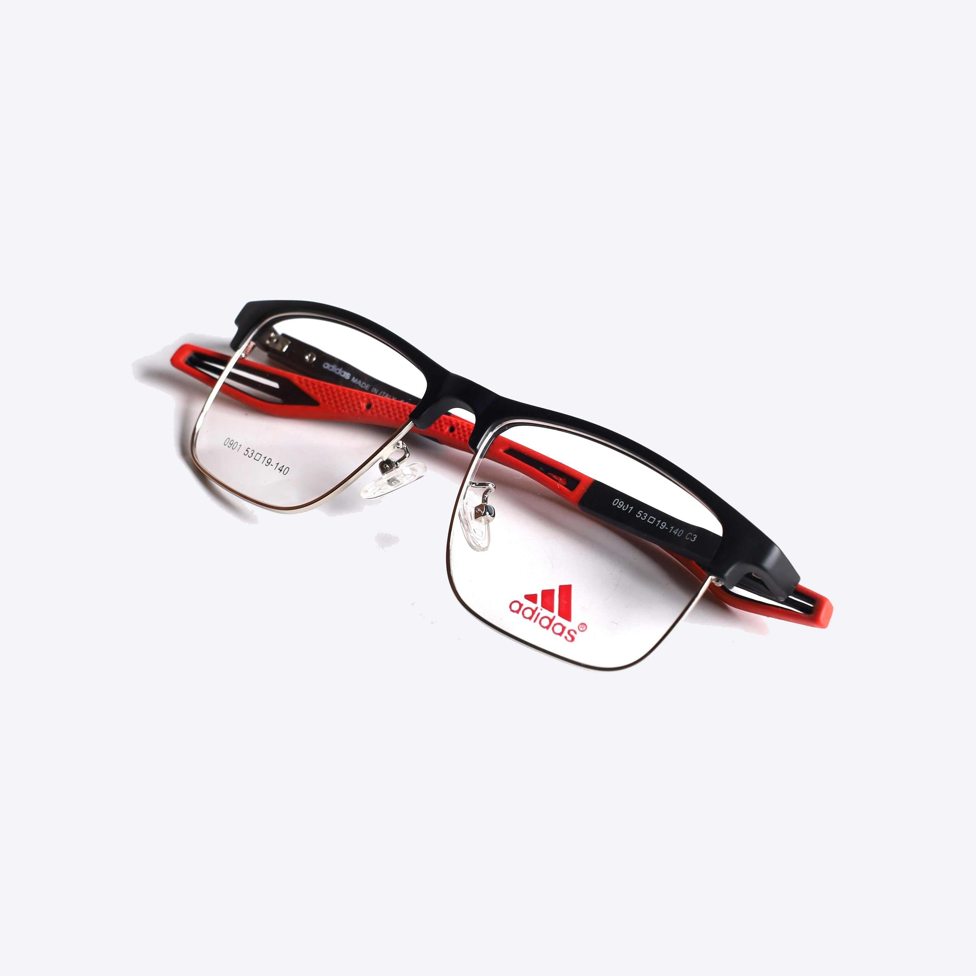 Adidas 0901 Club master Eye Glasses for Unisex - Black Silver