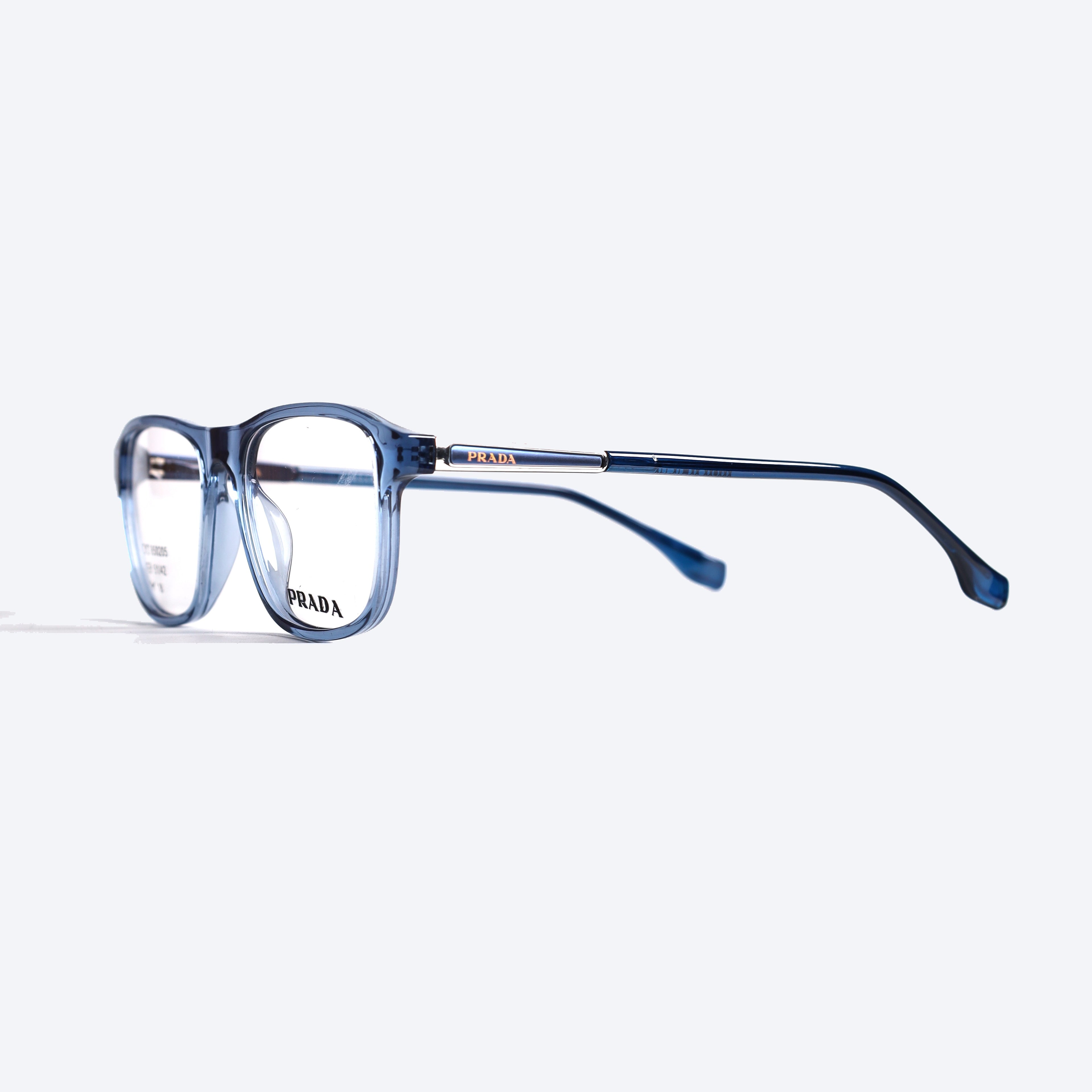 Prada Carrera 850205 Geometric aviator Eye Glasses for Gents - Transparent blue