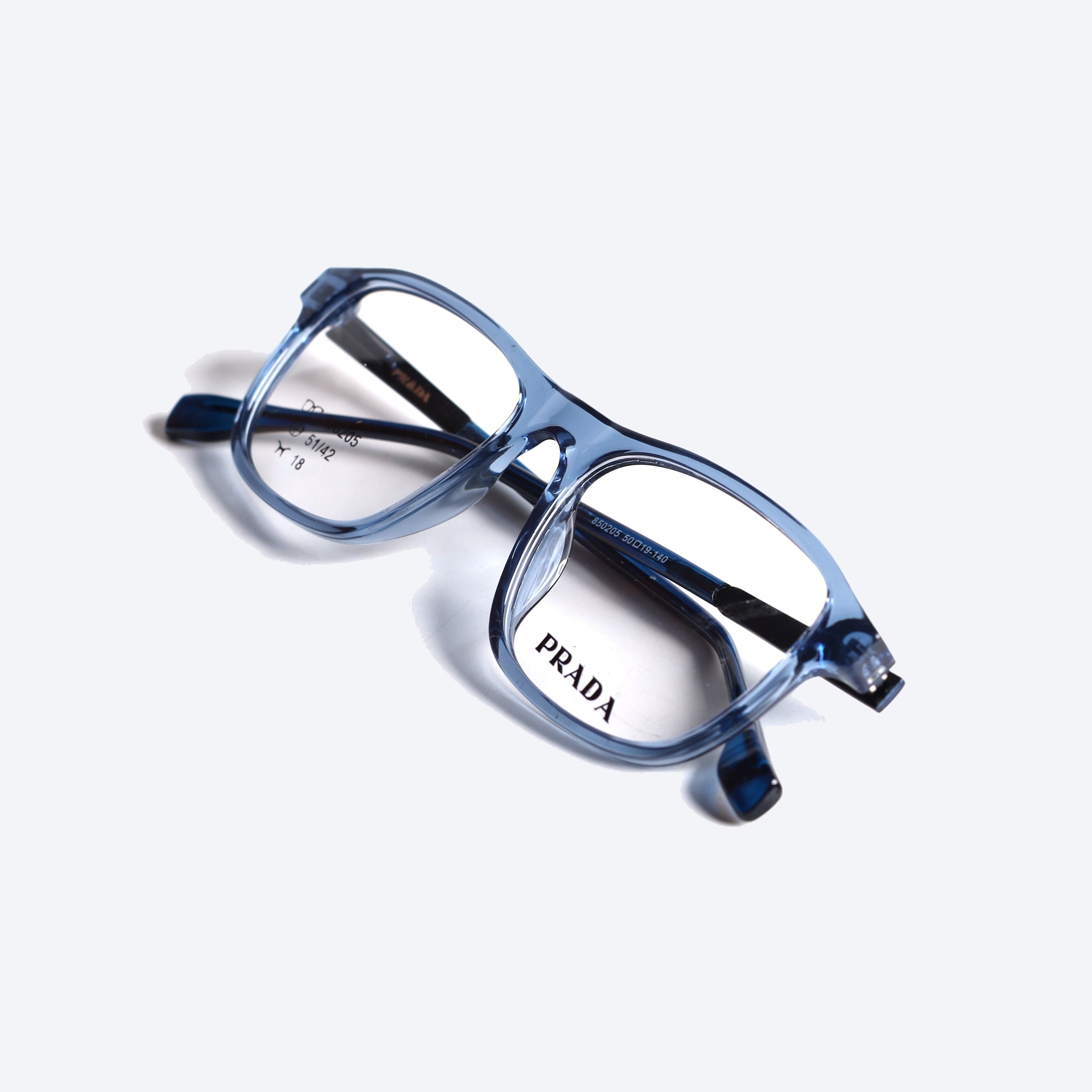 Prada Carrera 850205 Geometric aviator Eye Glasses for Gents - Transparent blue