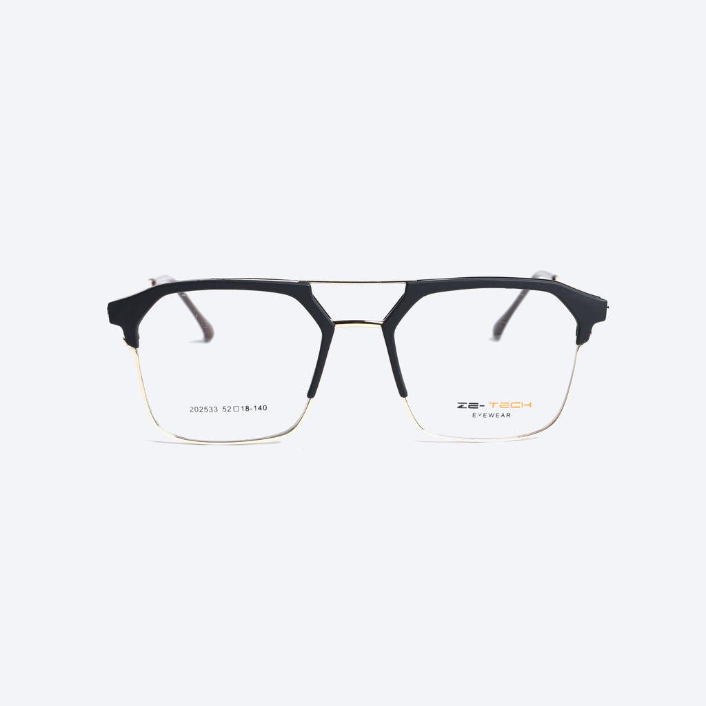 ZE-TECH 202533 Geometric aviator Eyeglasses - Black Golden