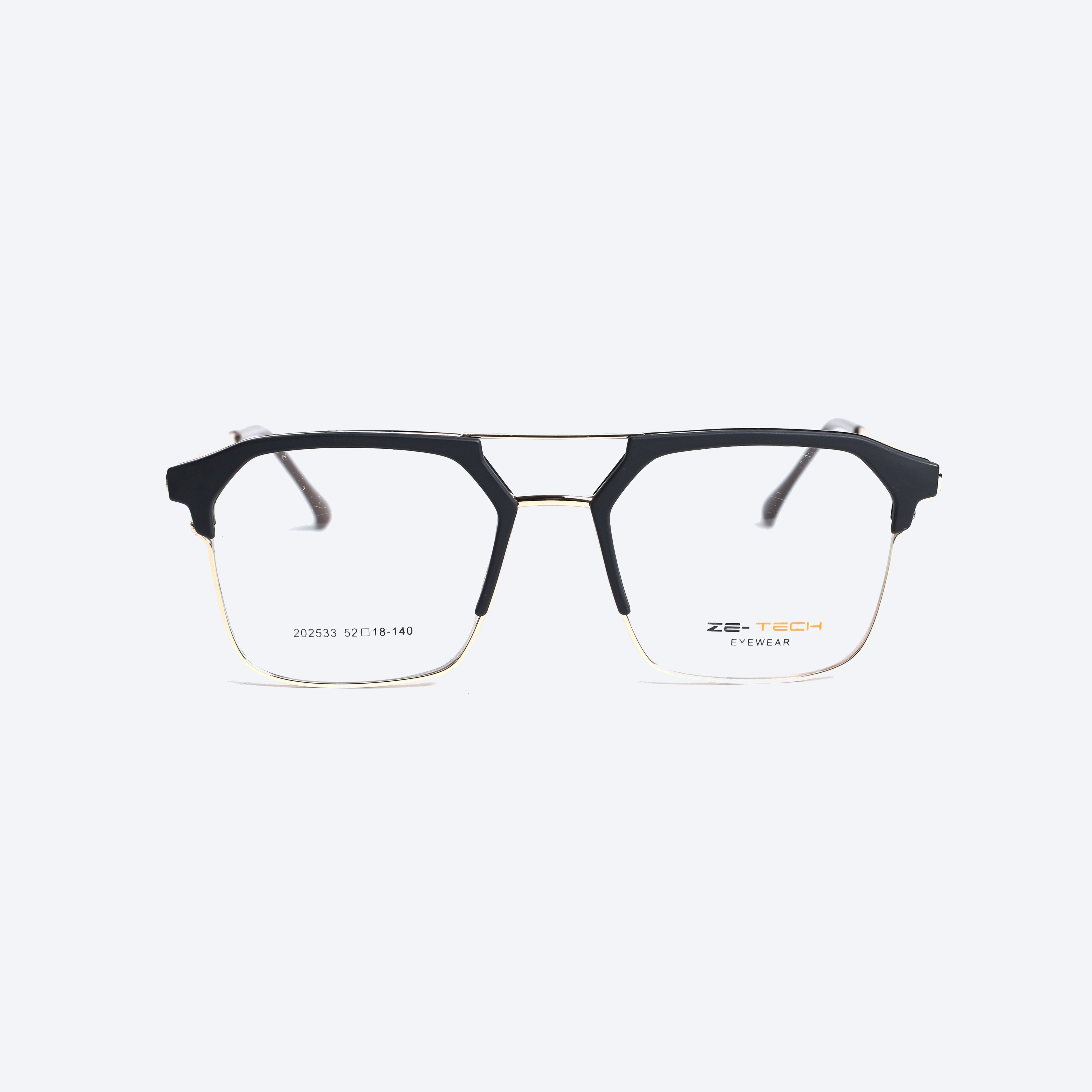 ZE-TECH 202533 Geometric aviator Eyeglasses - Black Golden
