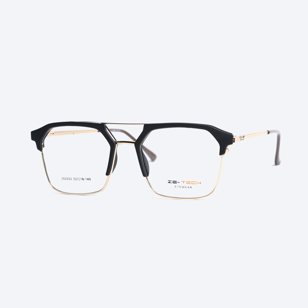 ZE-TECH 202533 Geometric aviator Eyeglasses - Black Golden