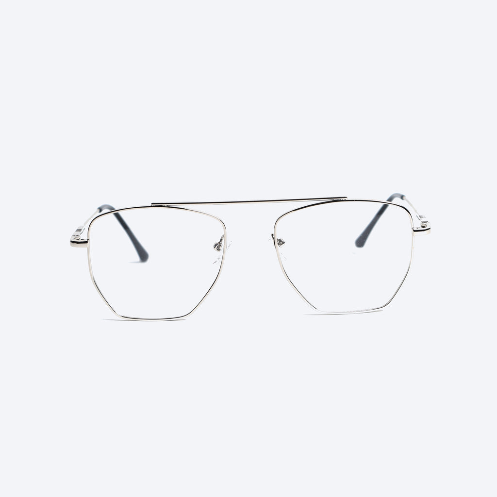 Generic Aviator 56151 Geometric aviator Eyeglasses - Silver