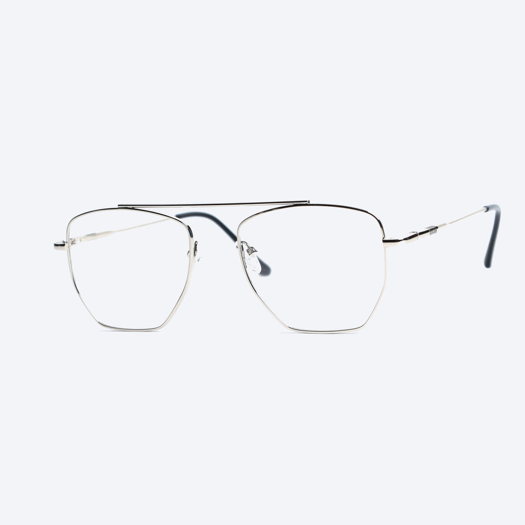 Generic Aviator 56151 Geometric aviator Eyeglasses - Silver