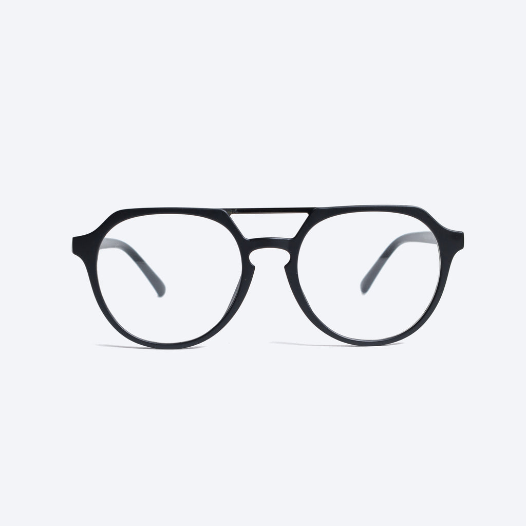 Attachment Glasses Generic 2337T Geomatric Round Eyeglasses - Black