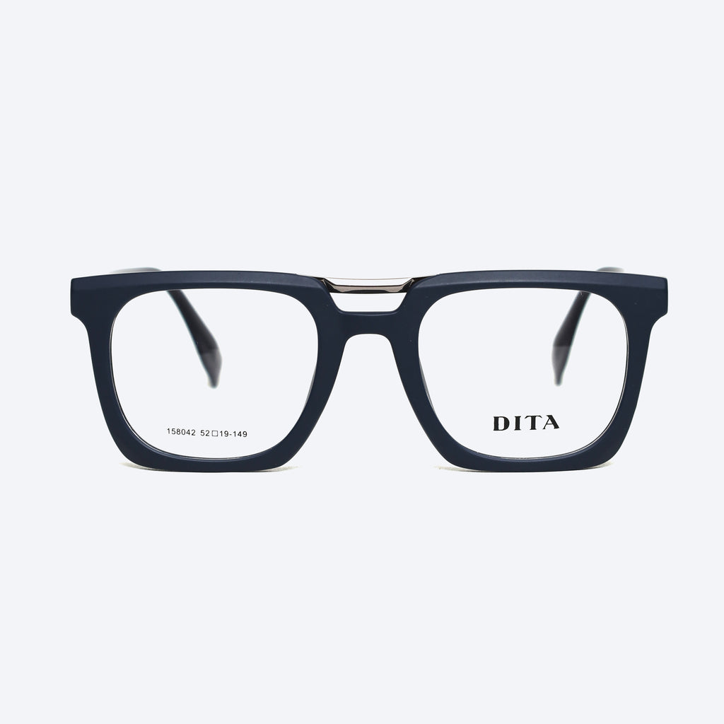 DITA 158042 Geometric Square Eyeglasses - Matt Blue