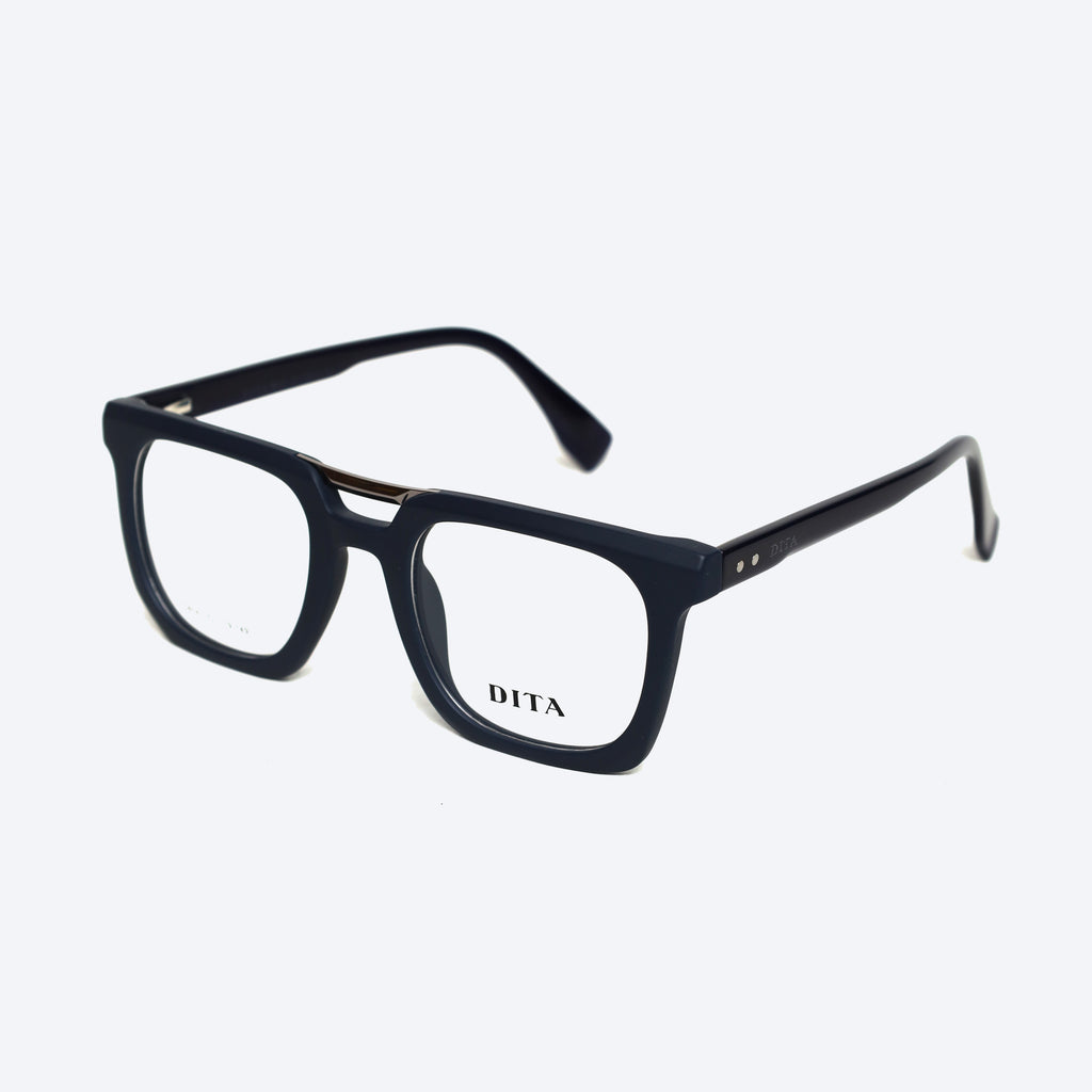 DITA 158042 Geometric Square Eyeglasses - Matt Blue