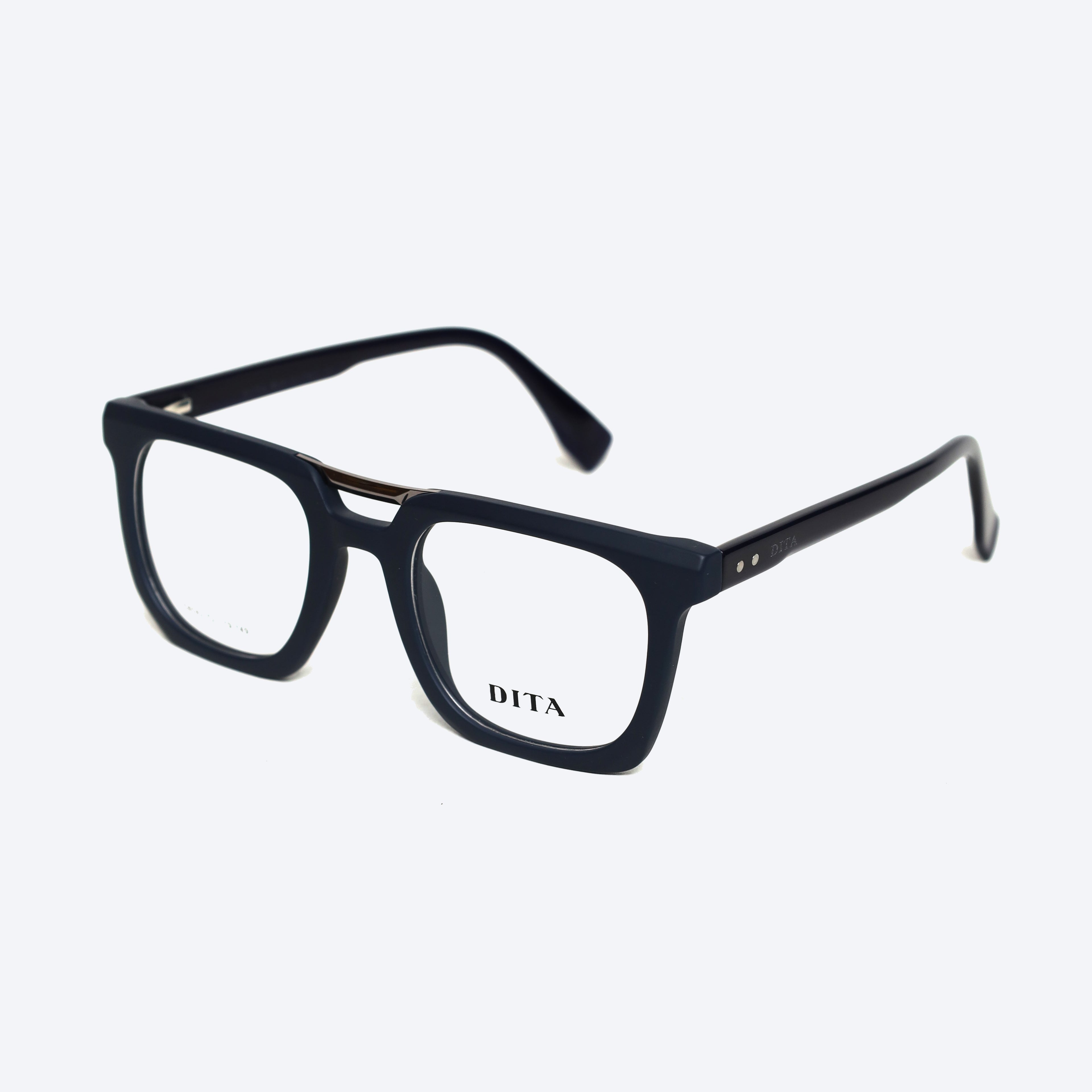 DITA 158042 Geometric Square Eyeglasses - Matt Blue