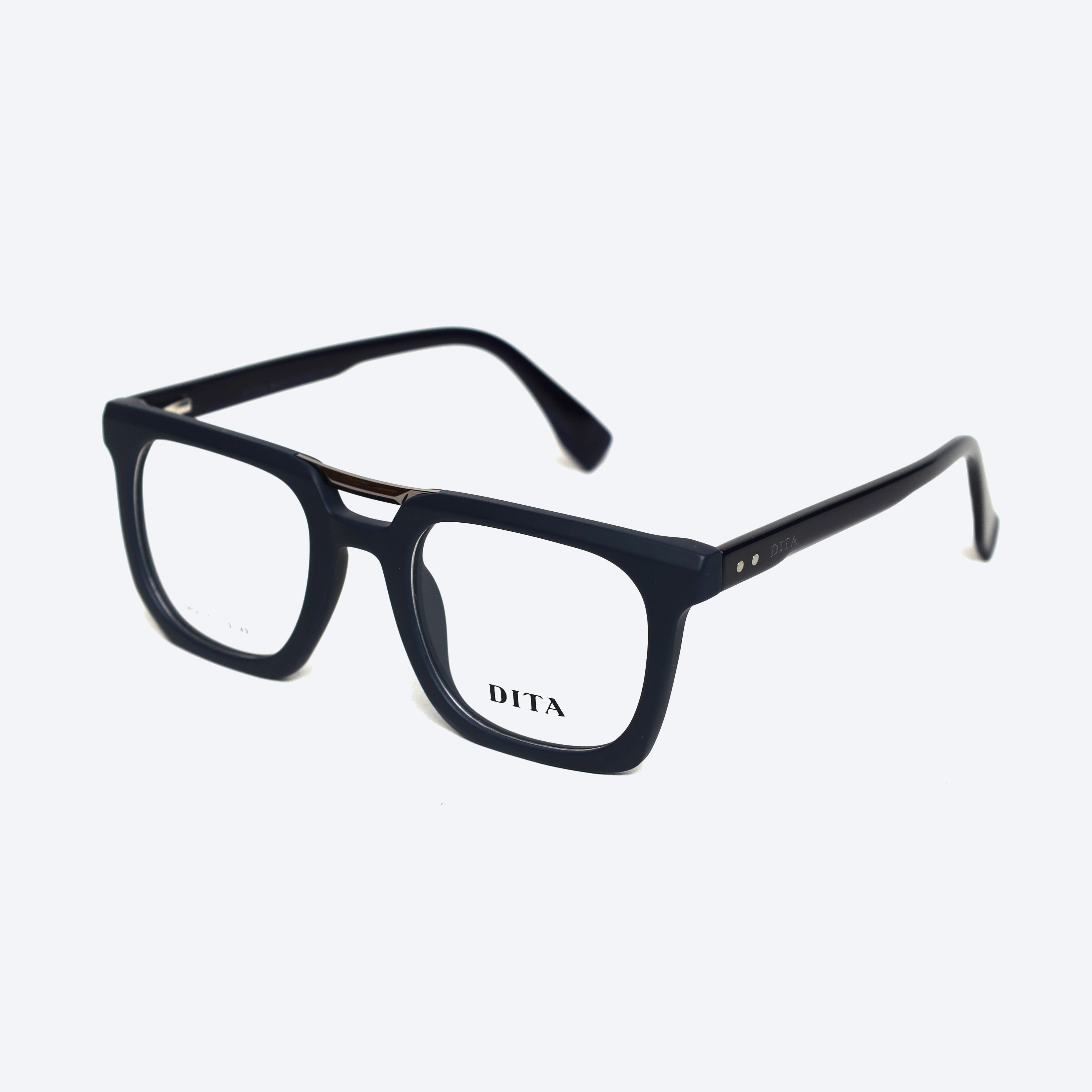 DITA 158042 Geometric Square Eyeglasses - Matt Blue