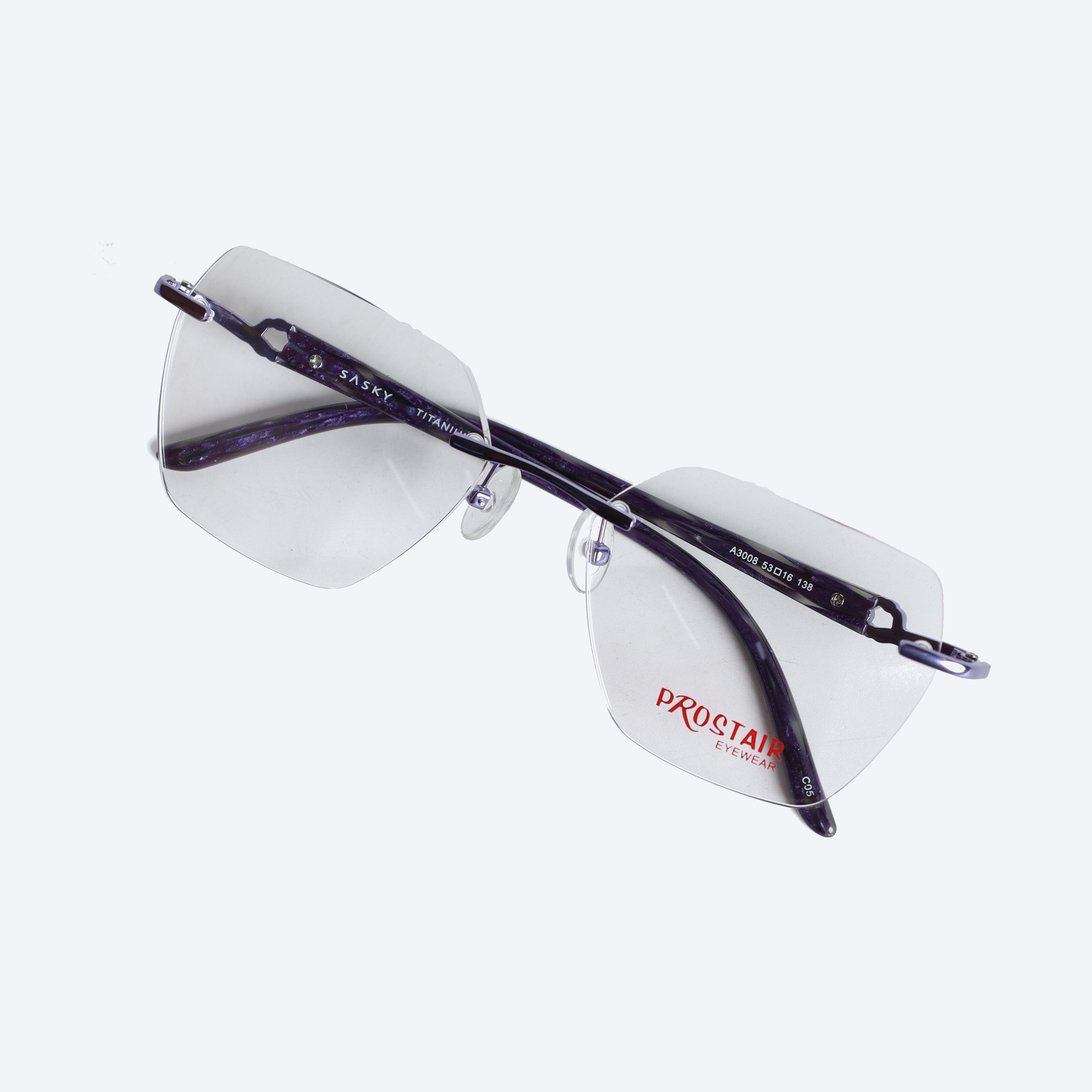 Prostair fancy ladies three-piece A3008 Geometric Cat eye Eyeglasses