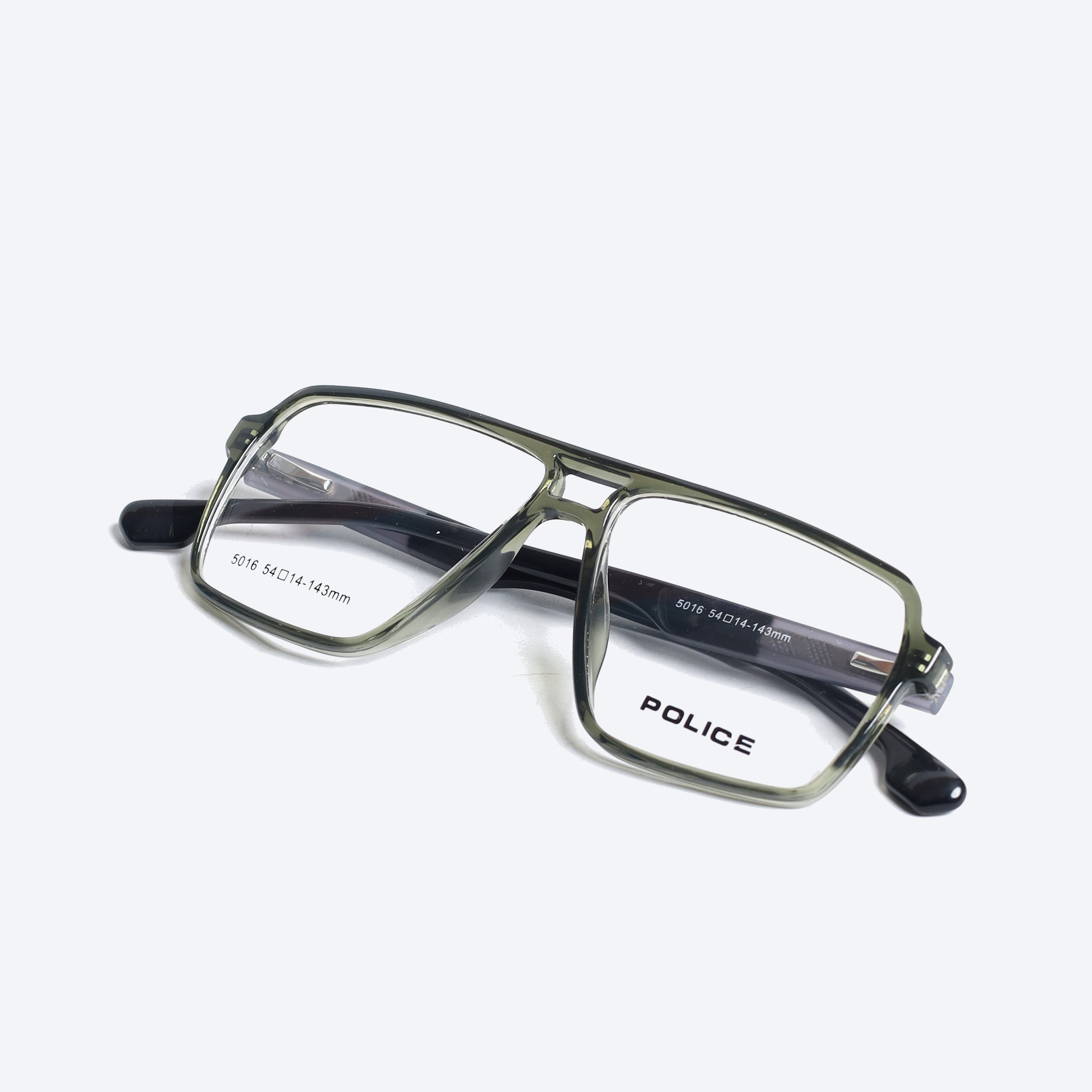 Police 5016 Geometric aviator Eyeglasses - Transparent Grey