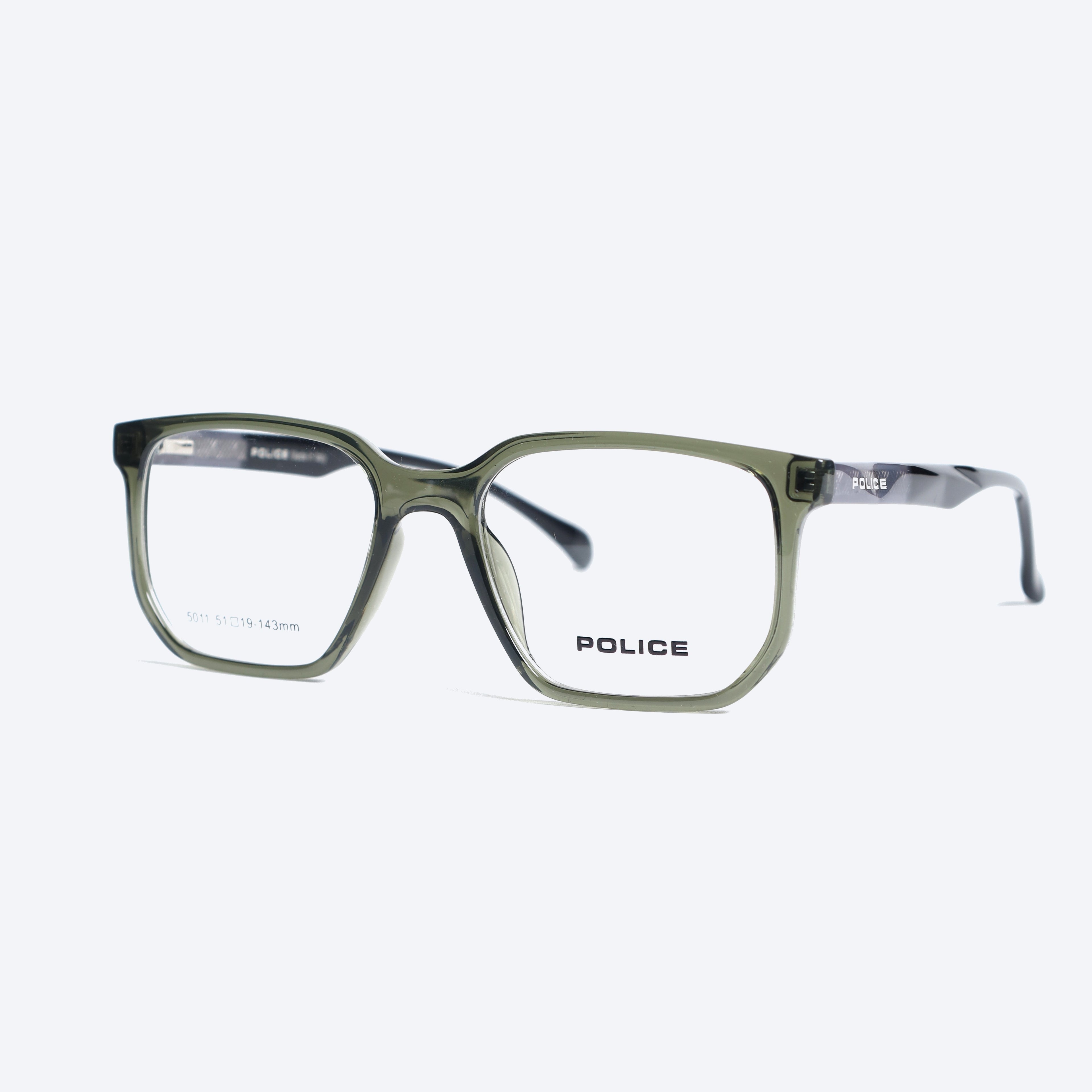 Police 5011 Geometric aviator Eyeglasses - Transparent Green