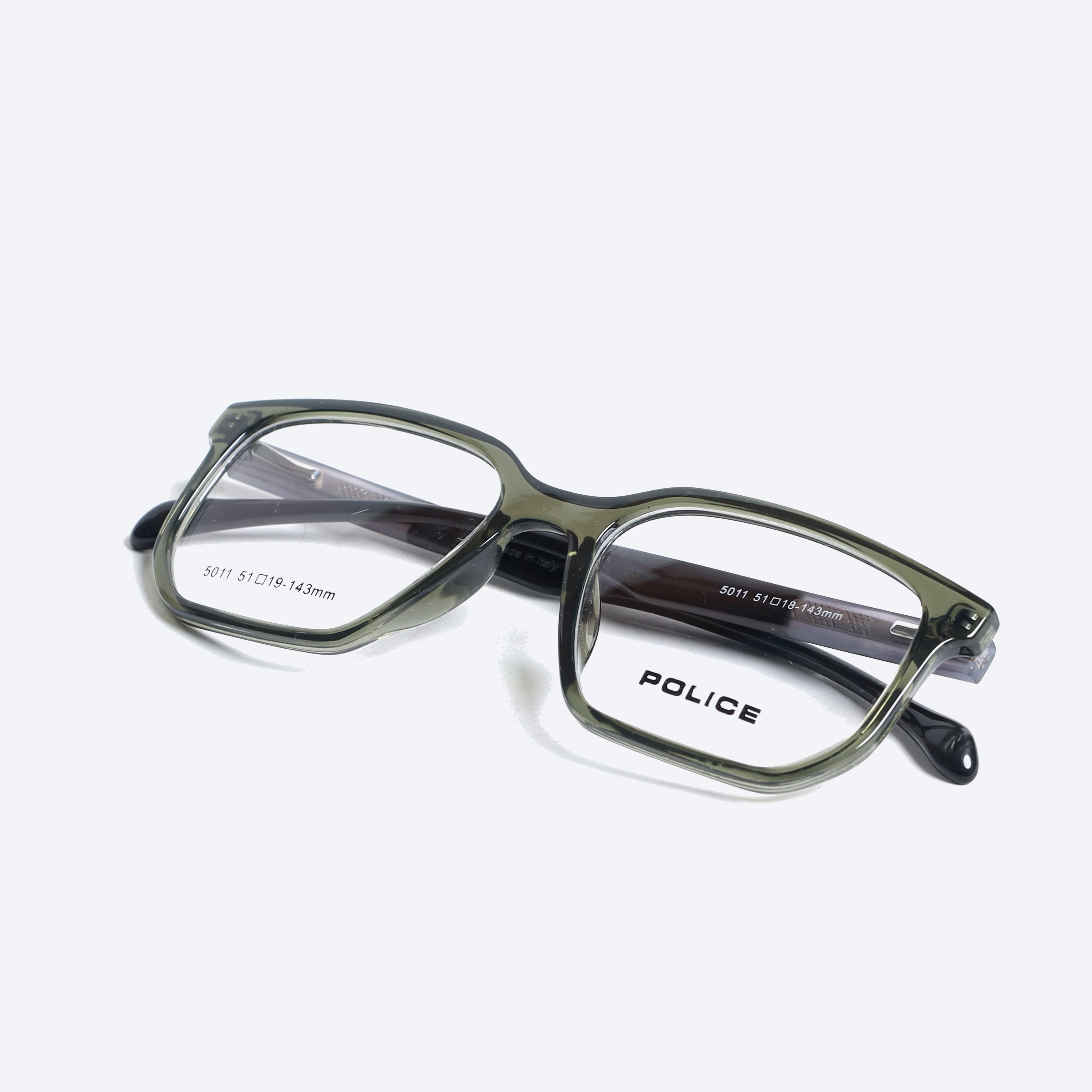 Police 5011 Geometric aviator Eyeglasses - Transparent Green