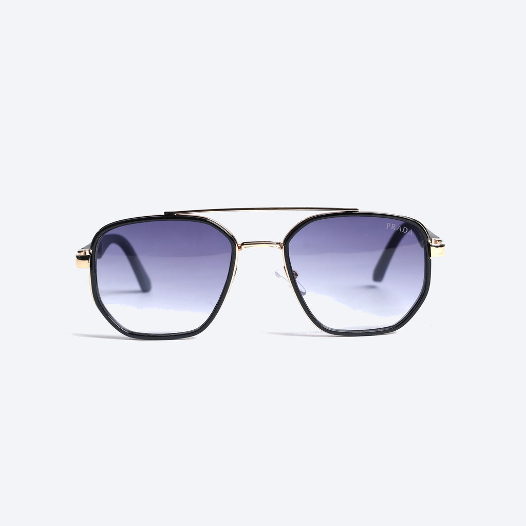 Prada Y2183 Aviator Sunglasses - Black Golden