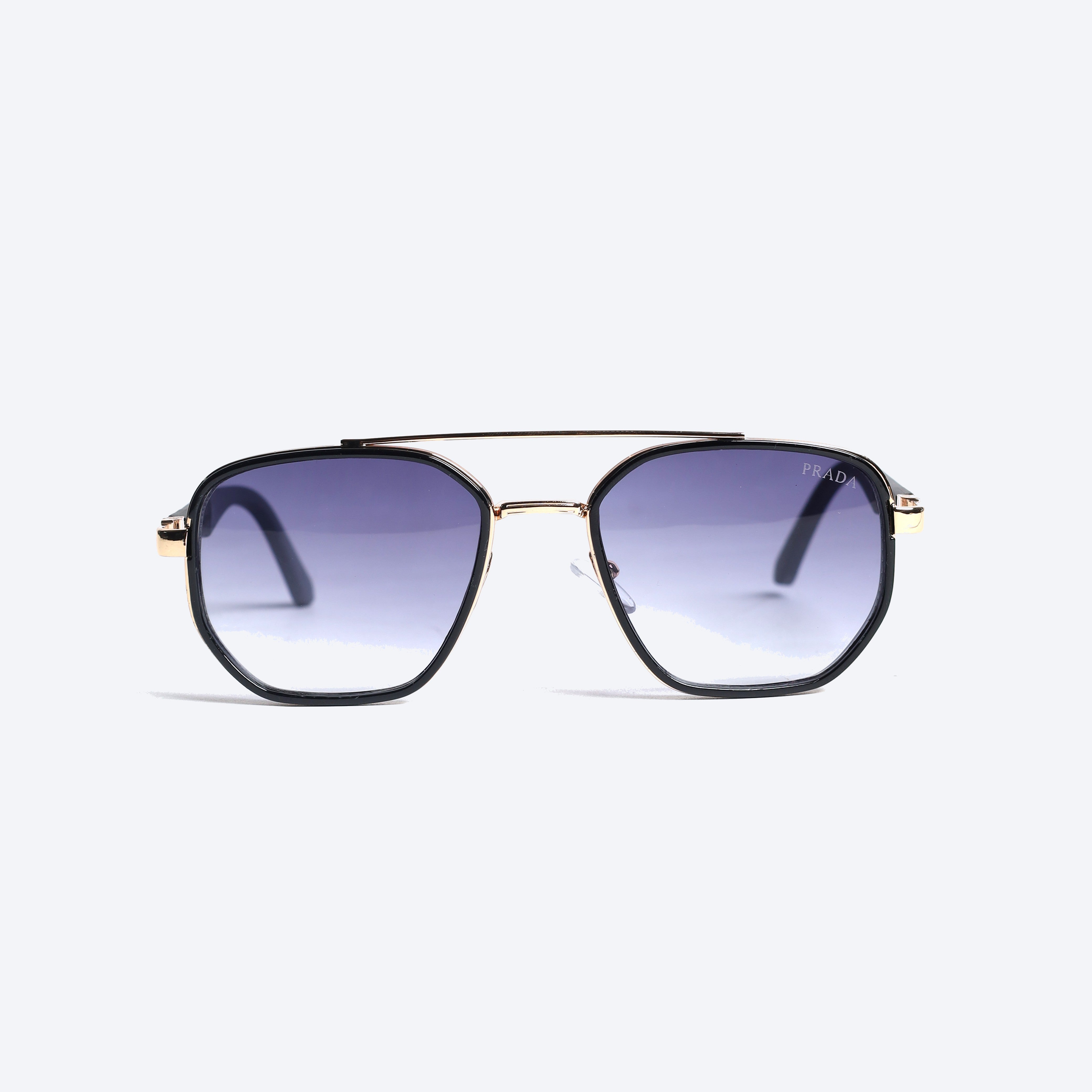 Prada Y2183 Aviator Sunglasses - Black Golden