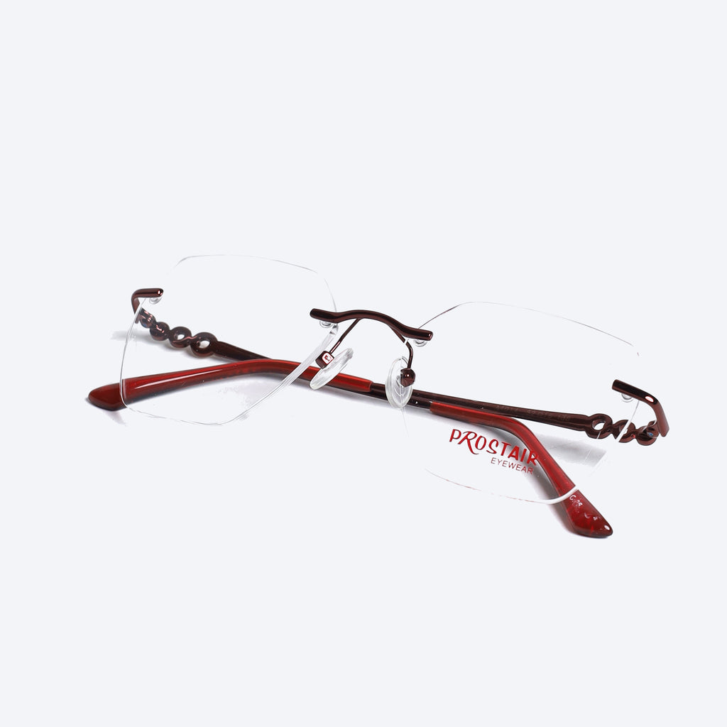 Prostair Eyewear A4014 Geometric Eyeglasses - Maroon