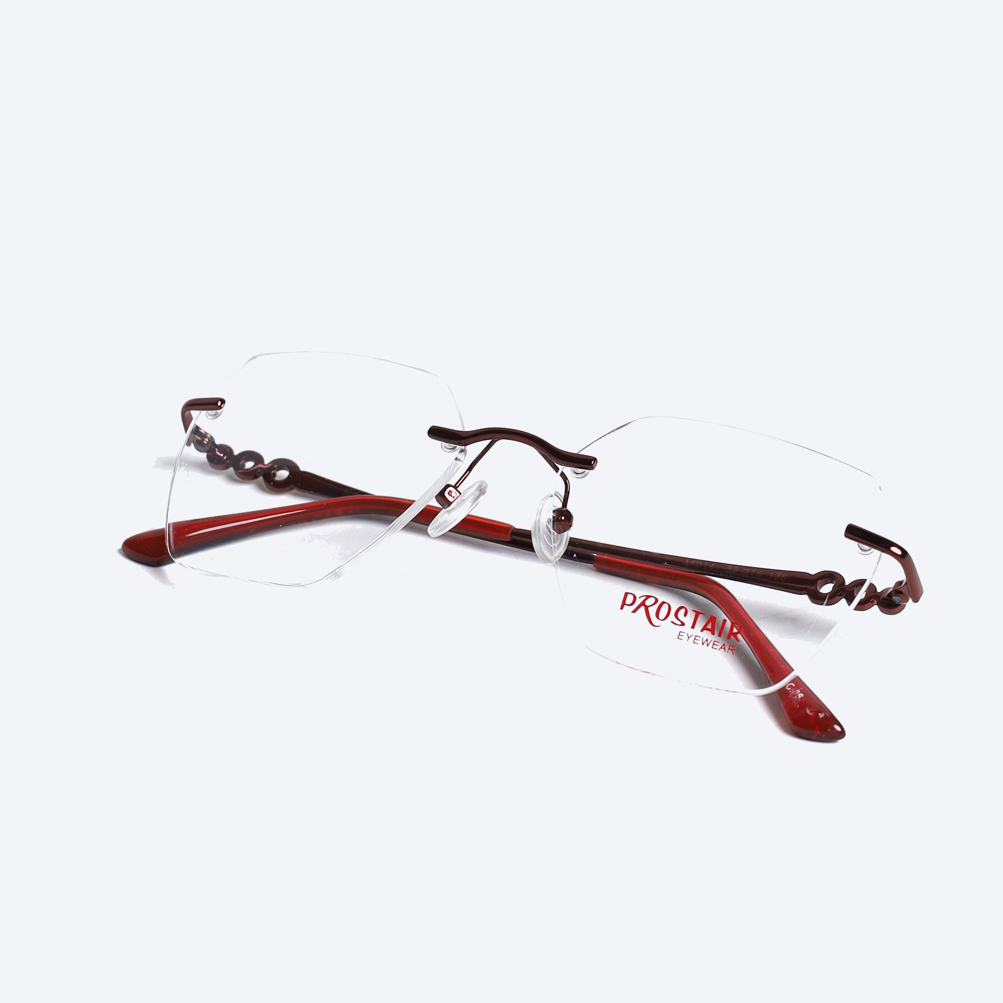 Prostair Eyewear A4014 Geometric Eyeglasses - Maroon