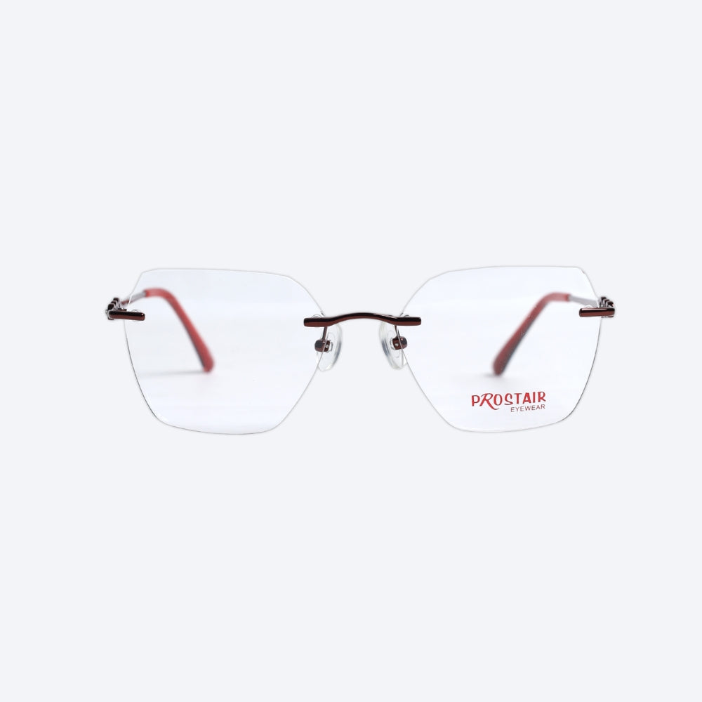 Prostair Eyewear A4014 Geometric Eyeglasses - Maroon